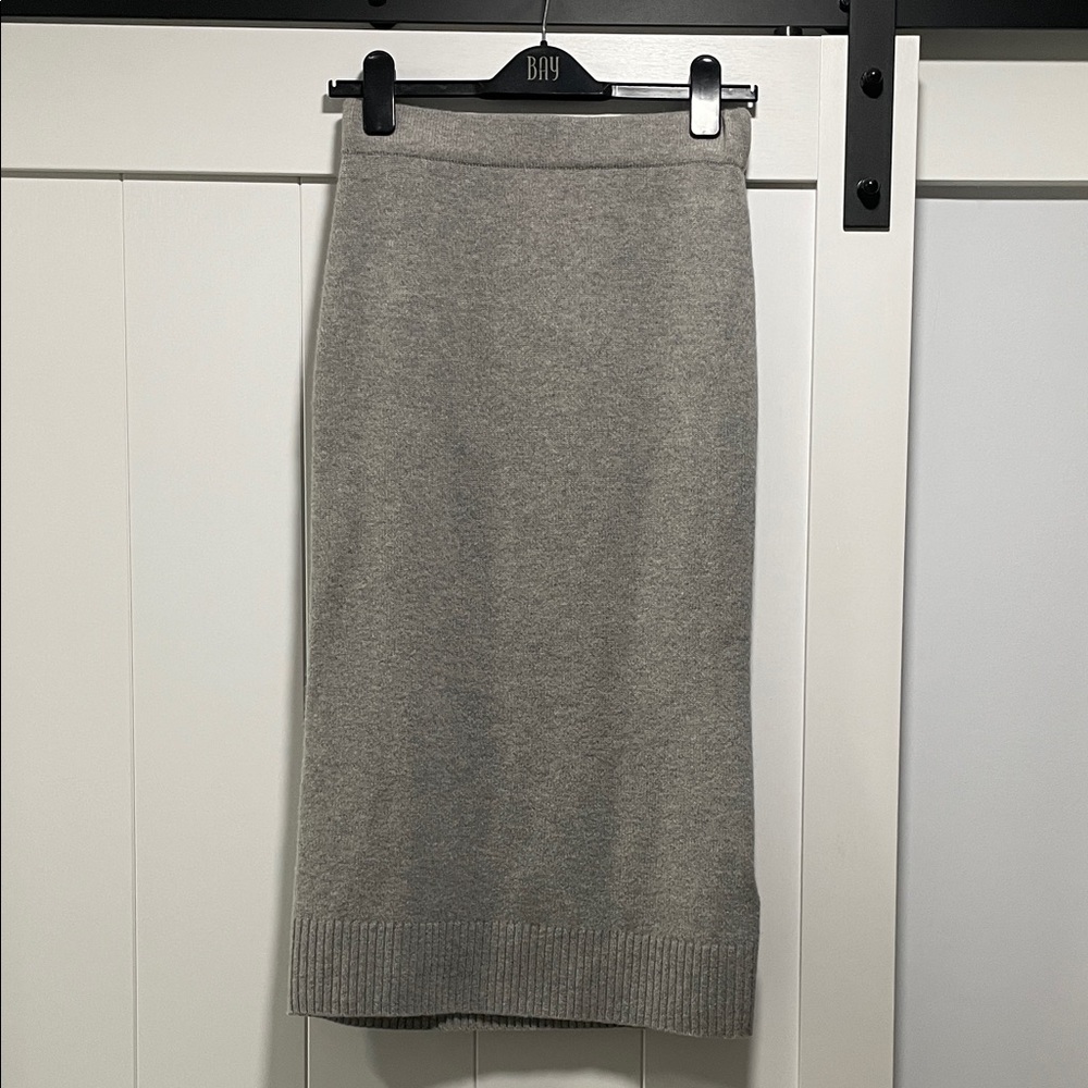 Whistles Merino Wool Gray Pencil Skirt